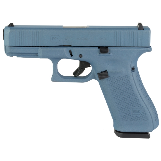 Picture of Glock 45 Semi-automatic Striker Fired Compact 9mm 4.02" Blue Titanium Interchangeable 17 Rounds Fixed Sights PA455S204-BT Polymer Skydas Cerakote 