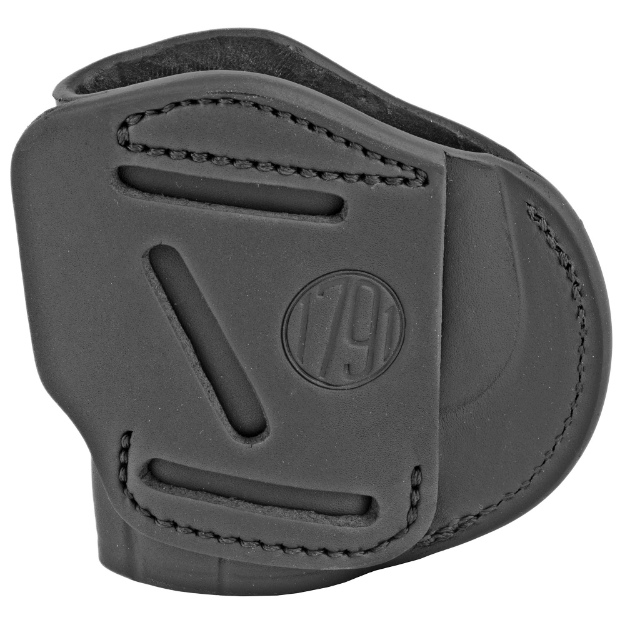 Picture of 1791 4 Way Holster - Concealment & Belt Holster - IWB/OWB - Stealth Black Leather - Fits Glock 26/27/28/29/30/33/39 - Springfield XDS/XDE/XD9/XD40 - Right Hand - Size 4 4WH-4-SBL-R