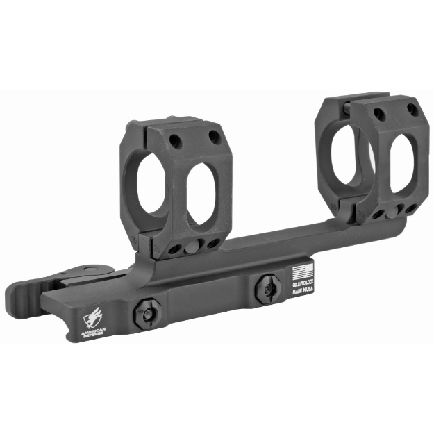 Picture of American Defense Mfg. AD-RECON Scope Mount - Dual Quick Detach - Vertical Spit Rings - 2" Offset - 1" - Standard Height - Black AD-RECON-1-STD