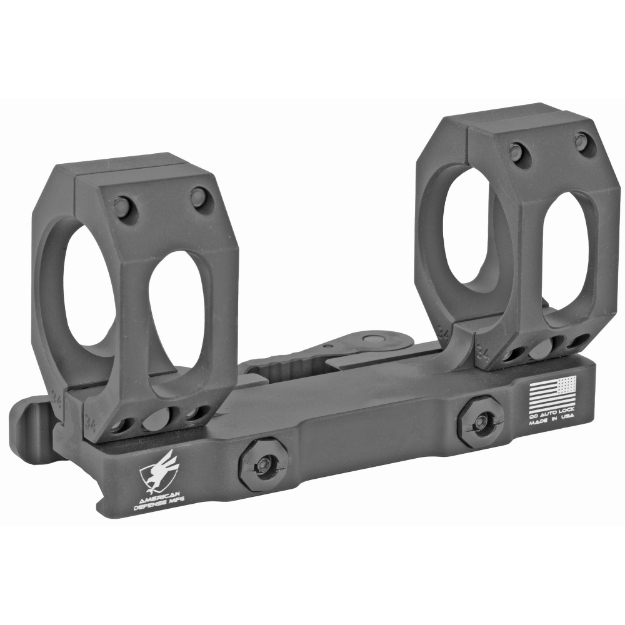 Picture of American Defense Mfg. AD-RECON-SL Scope Mount - Dual Quick Detach - Vertical Spit Rings - 2" Offset - 34MM - High Height - Titanium Lever System - Black AD-RECON-SL-34-STD