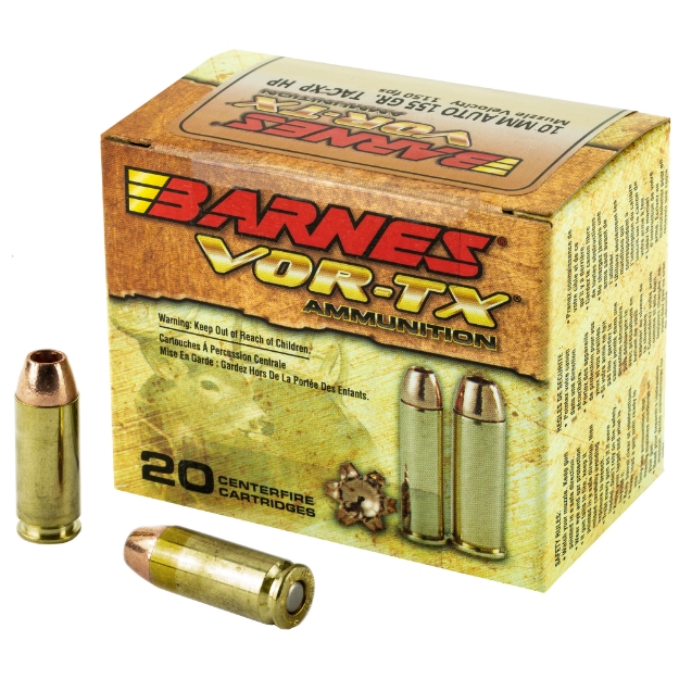 Picture of Barnes VOR-TX - 10MM - 155 Grain - XPB - Jacketed Hollow Point - Lead Free - 20 Round Box - California Certified Nonlead Ammunition 31180