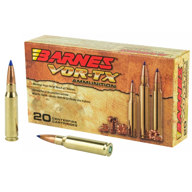 Picture of Barnes VOR-TX - 308WIN - 168 Grain - Tipped Triple Shock X - Boat Tail - Lead Free - 20 Round Box - California Certified Nonlead Ammunition 21541