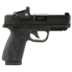 Picture of Bersa BP CC - Double Action Only - Semi-automatic - Polymer Frame Pistol - Compact - 9MM - 3.3" Barrel - Matte Finish - Black - Fixed Sights - No Thumb Safety - 8 Rounds - 1 Magazine - Includes Crimson Trace Red Dot BP9MCCL