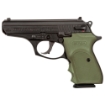 Picture of Bersa Thunder - Combat - Double Action/Single Action - Semi-automatic - Metal Frame Pistol - Compact - 380ACP - 3.5" Barrel - Alloy - Matte Finish - Black - Green Polymer Grips - Fixed Sights - 8 Rounds - 1 Magazine T380MC