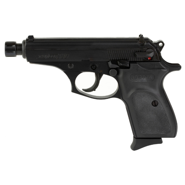 Picture of Bersa Thunder - Double Action/Single Action - Semi-automatic - Metal Frame Pistol - Compact - 380ACP - 4.3" Threaded Barrel - Alloy - Matte Finish - Black - Polymer Grips - Fixed Sights - 8 Rounds - 1 Magazine T380M8X