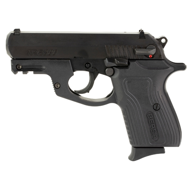 Picture of Bersa TPR - Double Action - Semi-automatic - Metal Frame Pistol - Sub Compact - 380ACP - 3.5" Barrel - Steel - Matte Finish - Black - Polymer Grips - Fixed Sights - 1 Magazine - 8 Rounds TPR380M