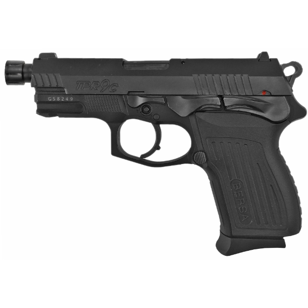 Picture of Bersa TPR9C Compact - Double Action/Single Action - Semi-automatic - Metal Frame Pistol - Compact - 9MM - 4.1" Threaded Barrel - Alloy - Matte Finish - Black - Polymer Grips - Fixed Sights - 13 Rounds - 1 Magazine TPR9CMX