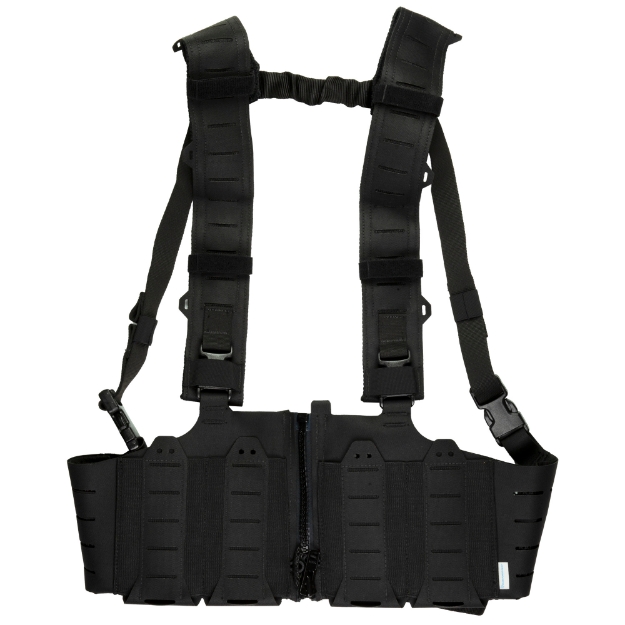 Picture of Blue Force Gear 10 Speed Split Front Chest Rig - Fits (4) M4/AR-15 Magazines - Cordura Construction - Black MM-TSP-CHESTRIG-M4-01-BK