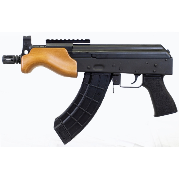 Picture of Century Arms VSKA Micro Draco - Semi-automatic - Metal Frame Pistol - 762X39 - 6" Barrel - Threaded 14x1LH - Steel - Anodized Finish - Black - Polymer Grip - Hardwood Handguard - 30 Rounds - 1 Magazine HG7596-N