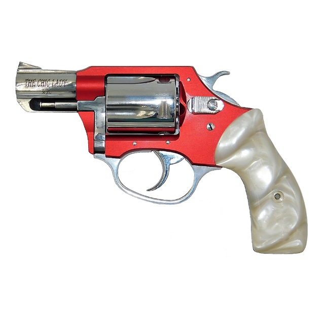 Picture of Charter Arms Chic Lady - Double Action/Single Action - Small Frame Revolver - 38 Special - 2" Barrel - Anodized Finish - Red - White Pearlite Grips - Fixed Sights - 5 Rounds 53826