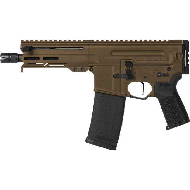 Picture of CMMG Dissent - MK4 - Semi-automatic Pistol - AR - 556NATO - 6.5" Barrel - Cerakote Finish - Midnight Bronze - Manual Safety - 30 Rounds - 2 Magazine 55A938F-MB