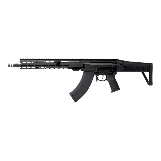 Picture of CMMG DISSENT MK47 - Semi-automatic Rifle - 7.62X39mm - 14.3" Medium Taper Barrel - 16.1" OAL with Pinned and Welded ZEROED SVD Muzzle Brake - Cerakote Finish - Armor Black - Free Float M-LOK Handguard - DISSENT Side Folding Stock - Manual Safety - 30 Rounds - 2 Magazines 86A7F0B-AB