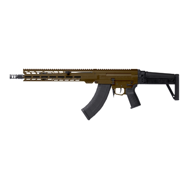 Picture of CMMG DISSENT MK47 - Semi-automatic Rifle - 7.62X39mm - 14.3" Medium Taper Barrel - 16.1" OAL with Pinned and Welded ZEROED SVD Muzzle Brake - Cerakote Finish - Midnight Bronze - Free Float M-LOK Handguard - DISSENT Side Folding Stock - Manual Safety - 30 Rounds - 2 Magazines 86A7F0B-MB