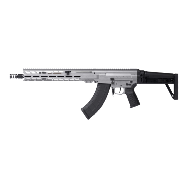 Picture of CMMG DISSENT MK47 - Semi-automatic Rifle - 7.62X39mm - 14.3" Medium Taper Barrel - 16.1" OAL with Pinned and Welded ZEROED SVD Muzzle Brake - Cerakote Finish - Tungsten - Free Float M-LOK Handguard - DISSENT Side Folding Stock - Manual Safety - 30 Rounds - 2 Magazines 86A7F0B-TNG