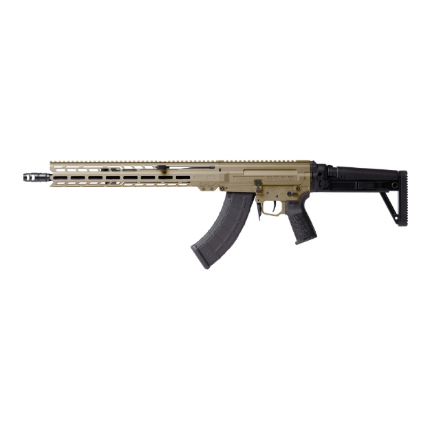 Picture of CMMG DISSENT MK47 - Semi-automatic Rifle - 7.62X39mm - 16.1" Medium Taper Threaded Barrel - ZEROED 308 Muzzle Brake - Cerakote Finish - Coyote Tan - Free Float M-LOK Handguard - DISSENT Side Folding Stock - Manual Safety - 30 Rounds - 2 Magazines 86AD60B-CT