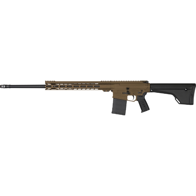 Picture of CMMG Endeavor MK3 - Semi-automatic Rifle - 6.5 Creedmoor - 24" Barrel - Threaded 5/8x24 - ZEROED SR Brake - Cerakote Finish - Midnight Bronze - 15" Free Float M-LOK Hand Guard - ZEROED Polymer Grip - Magpul MOE Fixed Stock - 20 Round - 1 Magazine - BLEM (Damaged Case) 65AFAFB-MB