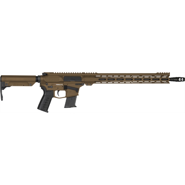 Picture of CMMG Resolut MK57 - Semi-automatic Rifle - 5.7X28MM - 16.1" Barrel - Threaded 1/2x28 - ZEROED SR Brake - Cerakote Finish - Midnight Bronze - 15" Free Float M-LOK Handguard - ZEROED Polymer Grip - CMMG RipStock - Manual Safety - 20 Rounds - 1 Magazine 57A405E-MB