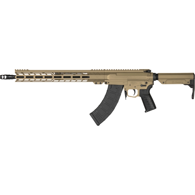 Picture of CMMG Resolute MK47 - Semi-automatic Rifle - 7.62X39 - 16.1" Barrel - Threaded Barrel - 5/8x24" - ZEROED SR Brake - Cerakote Finish - Coyote Tan - ZEROED Polymer Grip - 15" Free Float M-LOK Handguard - CMMG RipStock - Manual Safety - 30 Rounds - 1 Magazine 76AFCCA-CT