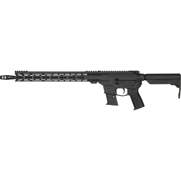 Picture of CMMG Resolute MK57 - Semi-automatic Rifle - 5.7X28MM - 16.1" Barrel - Threaded 1/2x28 - ZEROED SR Brake - Cerakote Finish - Armor Black - 15" Free Float M-LOK Handguard - ZEROED Polymer Grip - CMMG RipStock - Manual Safety - 20 Rounds - 1 Magazine 57A405E-AB