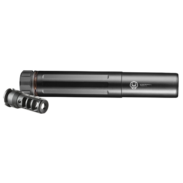 Picture of Dead Air Armament Sandman-L - Rifle Suppressor - 5.56MM/7.62MM - Stainless Steel - Cerakote Black Finish - with 5/8x24 Nitrided Muzzle Device SML762