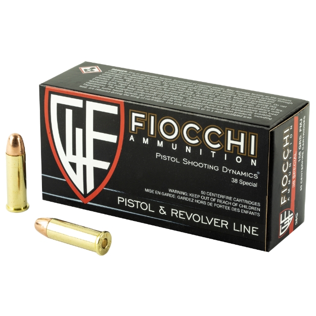 Picture of Fiocchi Ammunition Centerfire Pistol - 38 Special - 158 Grain - Full Metal Jacket - 50 Round Box 38G