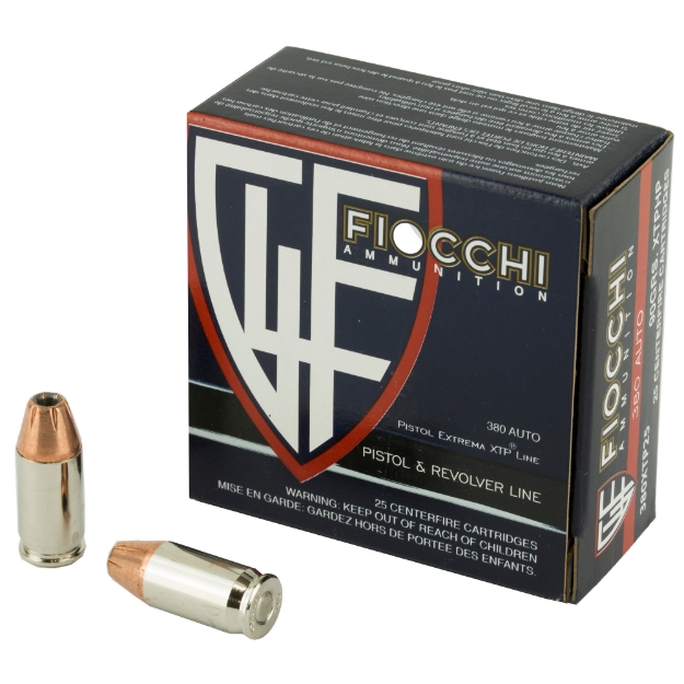 Picture of Fiocchi Ammunition Centerfire Pistol - 380ACP - 90 Grain - XTP - 25 Round Box 380XTP25