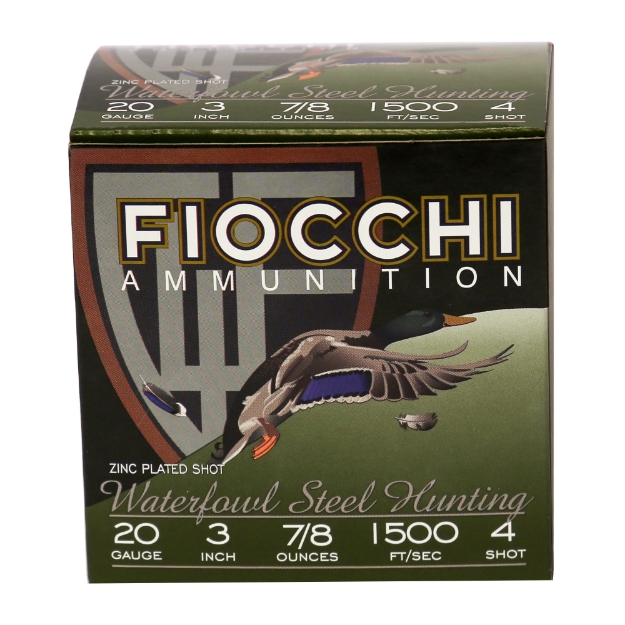 Picture of Fiocchi Ammunition Flyway Steel - Waterfowl - 20 Gauge - 3" - #4 - Steel Shot - 25 Round Box 203ST4