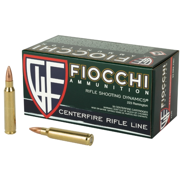 Picture of Fiocchi Ammunition Rifle - 223 Remington - 62 Grain - Full Metal Jacket Boat Tail - 50 Round Box 223C