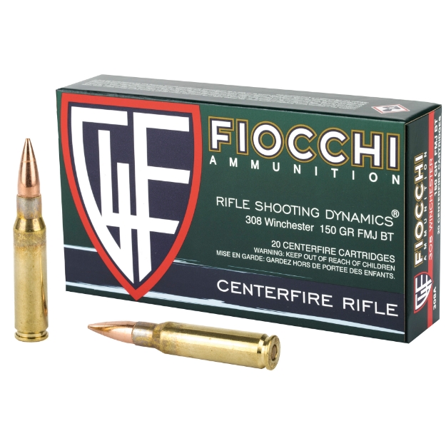 Picture of Fiocchi Ammunition Rifle - 308WIN - 150 Grain - Full Metal Jacket Boat Tail - 20 Round Box 308A