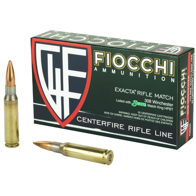 Picture of Fiocchi Ammunition Rifle - 308WIN - 175 Grain - Hollow Point Boat Tail Match King - 20 Round Box 308MKD