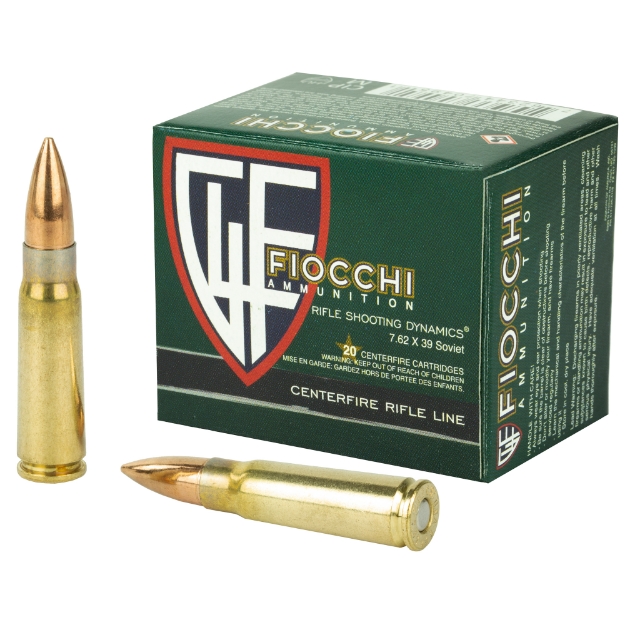 Picture of Fiocchi Ammunition Rifle - 762X39 - 124 Grain - Full Metal Jacket - 20 Round Box 762SOVA