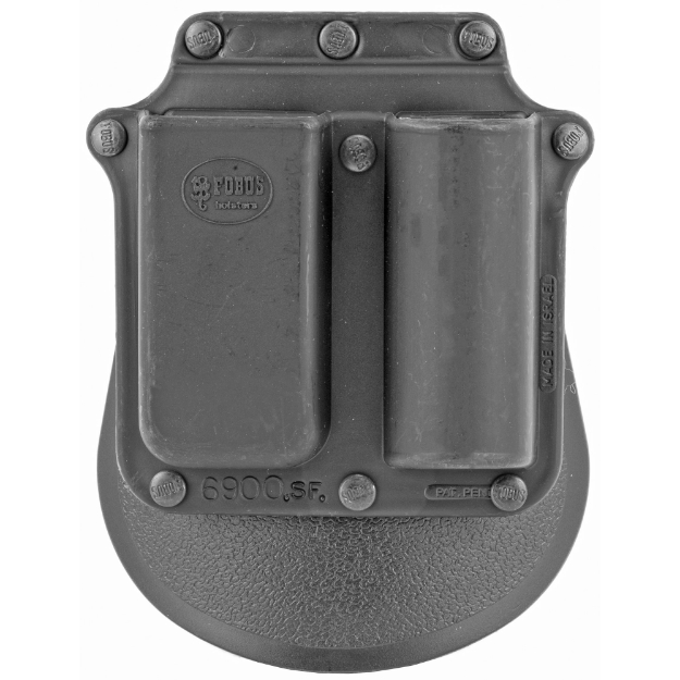 Picture of Fobus Paddle Pouch - Fits Any 1" Diameter Flashlight - Glock - H&K 9/40 Mags - Right Hand - Kydex - Black SF6900