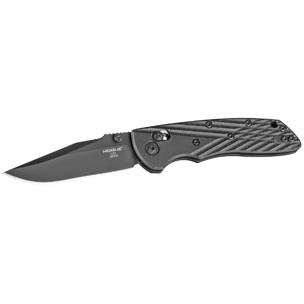Picture of Hogue Deka - Folding Knife - CPM-20CV - Plain Edge - Clip Point Blade - 3.25" - Black Cerakote Blade - Black G10 Frame 24276