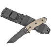 Picture of Hogue EX-F01 - Fixed Blade Knife - 5.5" Tanto Blade with Broad Rear Saw Teeth - Black Cerakote Finish - A2 Tool Steel - G10 Flat Dark Earth Handle - Includes Retention Sheath 35127