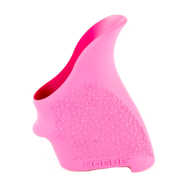 Picture of Hogue HandAll Beavertail Grip - Fits S&W M&P Shield/Ruger LC9 - Rubber - Finger Grooves - Pink 18407