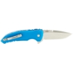 Picture of Hogue X1-Microflip - Folding Knife - 2.75" - Drop Point - Tumbled Finish - Blue/Aluminum Frame - Plain Edge 24178-EXLRSR