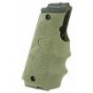 Picture of Hogue Le Grip - Fits Colt Government - OD Green - with Finger Grooves - Laser Enhanced 45081