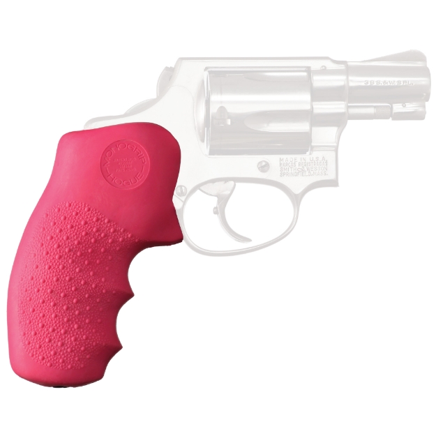 Picture of Hogue Monogrip - Fits S&W J Frame Round Butt - Finger Grooves - Rubber - Pink 60007