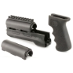 Picture of Hogue OverMolded Rifle Grip/Forend Kit - Fits AK-47/AK-74 - Finger Grooves - Rubber - Black 74008