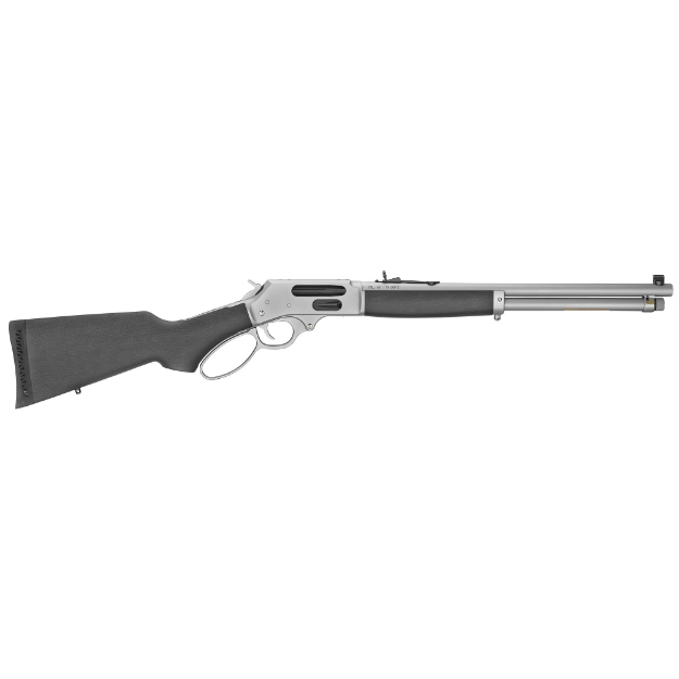 Picture of Henry Repeating Arms All Weather Lever Action - Side Gate - .45-70 - 18.43" Round Barrel - Hard Chrome Plated Steel Barrel and Receiver - Stained Hardwood Stock - Adjustable Sights - 5Rd H010GAW