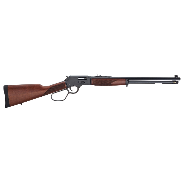 Picture of Henry Repeating Arms Big Boy Steel - Lever Action Rifle - 44 Magnum/44 Special - 20" Barrel - Blued Finish - Straight-grip American Walnut Stock - Adjustable/Bead Sights - 10 Rounds - Large Loop - Side Gate H012GL