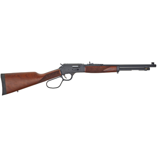 Picture of Henry Repeating Arms Big Boy Steel Carbine - Lever Action Rifle - 357 Magnum/38 Special - 16.5" Barrel - Blued Finish - Walnut Stock - 7 Rounds - Side Gate H012GMR
