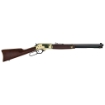 Picture of Henry Repeating Arms Brass - Lever Action Rifle - 45-70 Government - 22" Octagon Barrel - Brass Receiver - Side Load Gate - Fully Adjustable Semi Buckhorn Sights - American Walnut Stock - 4 Rounds - BLEM (Tooling Marks on Left Side of Receiver Brass Portion) H010BG