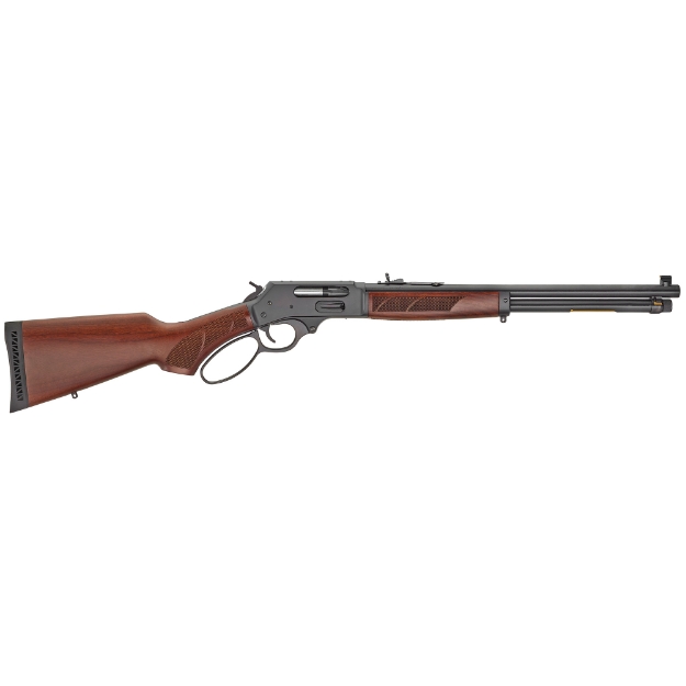 Picture of Henry Repeating Arms Lever Action - Side Gate - 45-70 - 18.43" Round Barrel - Blued Finish - Pistol Grip - American Walnut Stock - Fully Adjustable Semi-Buckhorn Rear and Brass Beaded Front Sight - 4Rd H010G
