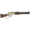 Picture of Henry Repeating Arms Mare's Leg - Pistol - Lever Action - 357 Magnum - 12.9" Barrel - Brass Receiver - Polished Receiver and Blued Barrel - Black - Walnut Stock - Adjustable Sights - 5 Rounds H006MML