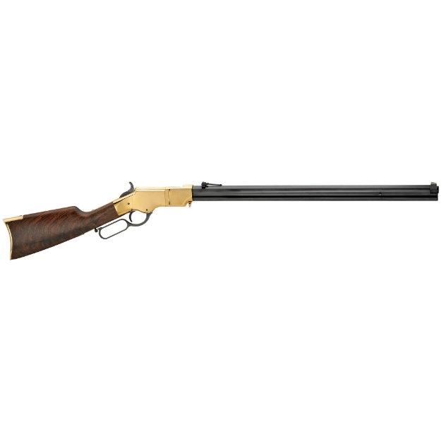 Picture of Henry Repeating Arms Original Henry - Lever Action Rifle - 45LC - 24.5" Barrel - Hardened Brass Receiver - Fancy American Walnut Buttstock with Hardened Brass Buttplate - 13Rd - Folding Ladder Rear/Blade Front Sight H011C