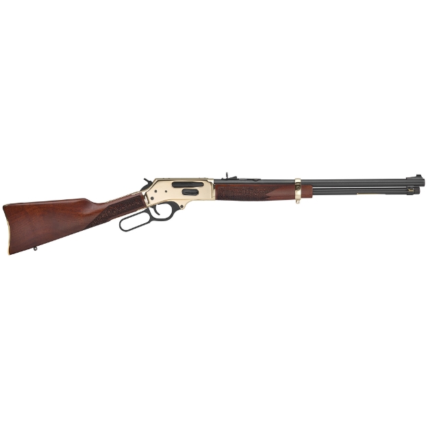 Picture of Henry Repeating Arms Side Gate Lever Action - .410 Gauge - 2.5" Chamber - 20" Barrel - Brass Receiver - Walnut Stock - 5 Rounds - Fully Adjustable Semi-Buckhorn Sights H024-410