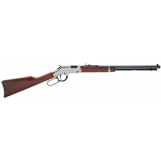 Picture of Henry Repeating Arms Silver Boy - Lever Action Rifle - 22WMR - 20" Barrel - Nickel Finish - Walnut Stock - Adjustable Buckhorn Rear Sight/Beaded Front Sight - 12Rd H004SM