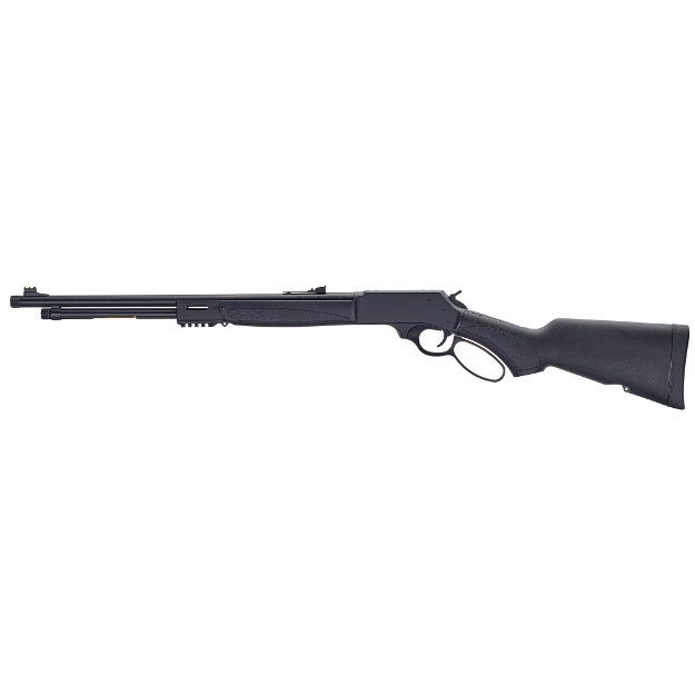 Picture of Henry Repeating Arms Steel X Model - Lever Action Rifle - 360 Buckhammer - 21.375" Barrel - Blued Steel Finish - Threaded Barrel 5/8x24 - Adjustable Fiber Optic Sights - Synthetic Stock - 5 Rounds H009X-360BH