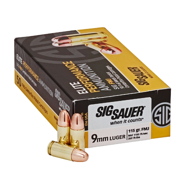 Picture of Sig Sauer Elite Performance - Ball - 9MM - 115 Grain - Full Metal Jacket - 50 Round Box E9MMB1-50